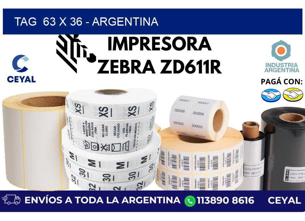 tag  63 x 36 - Argentina