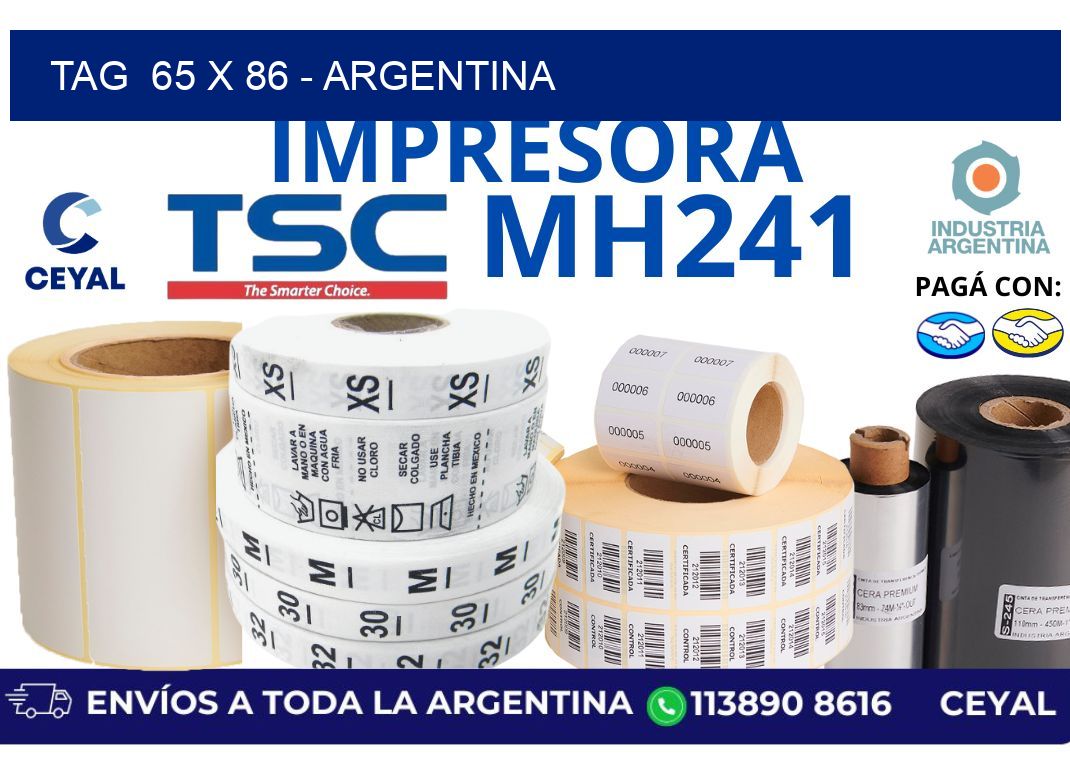 tag  65 x 86 - Argentina