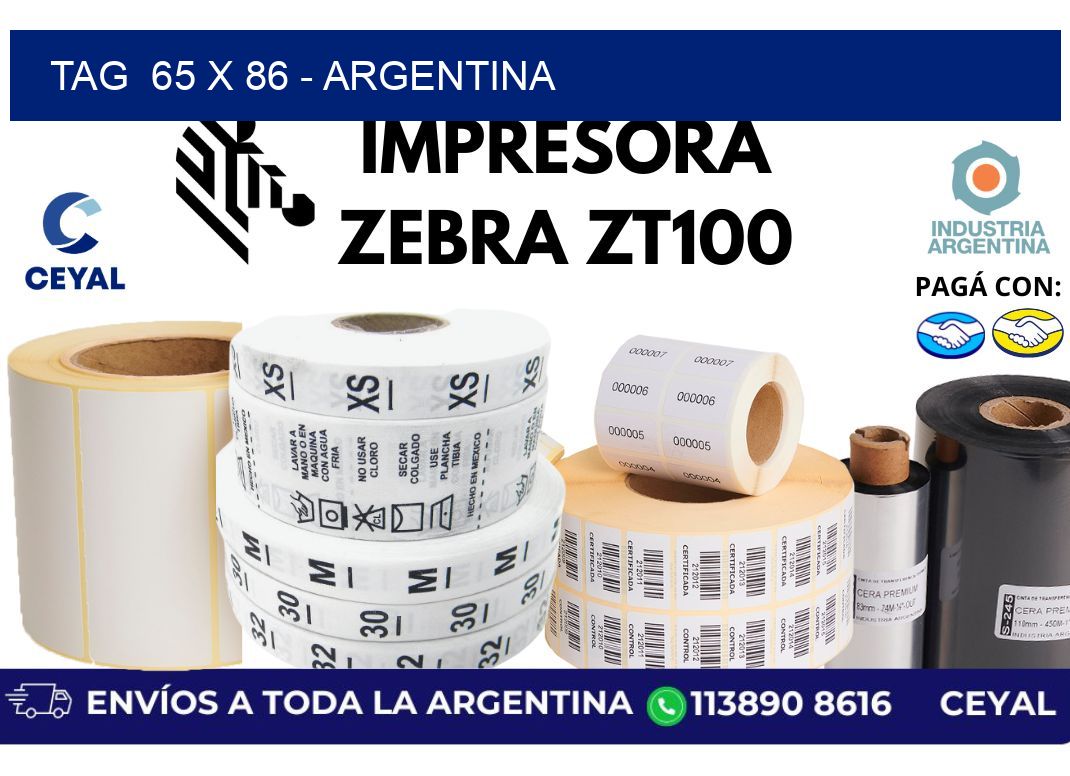 tag  65 x 86 – Argentina