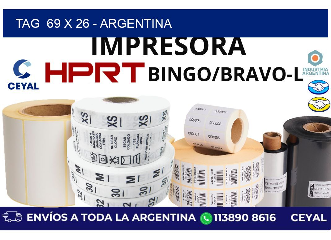 tag  69 x 26 - Argentina