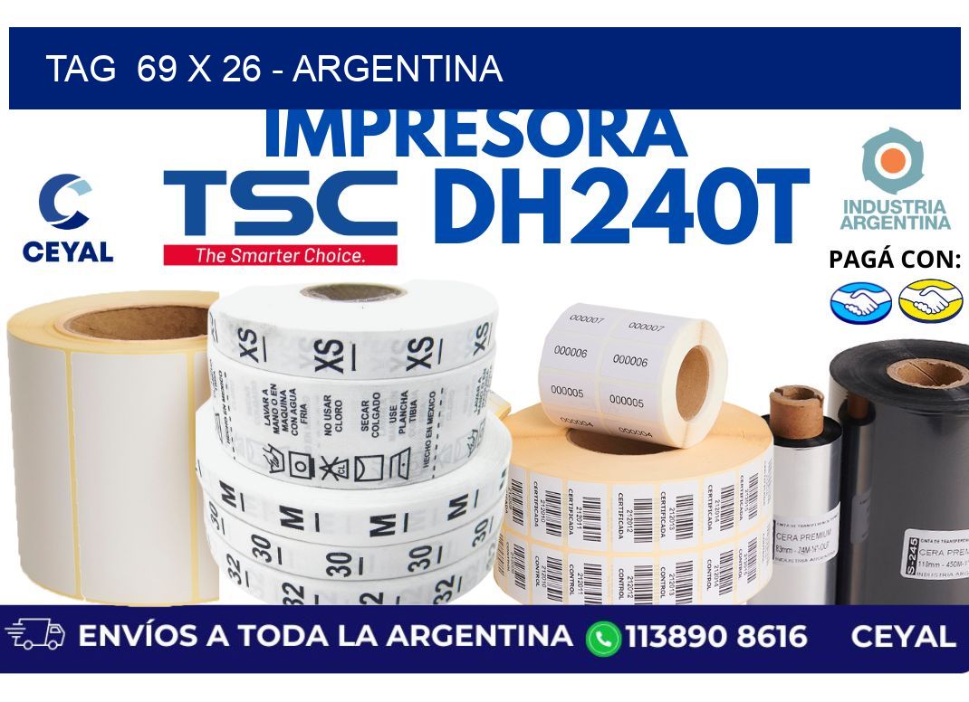 tag  69 x 26 - Argentina