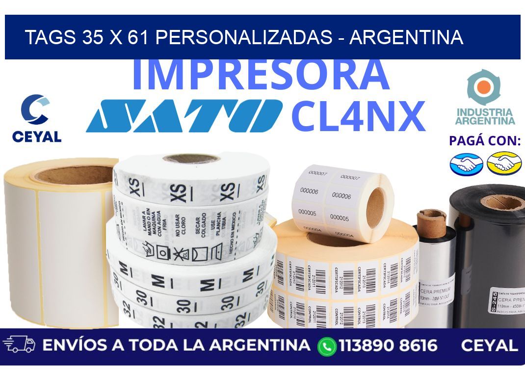 tags 35 x 61 personalizadas – Argentina
