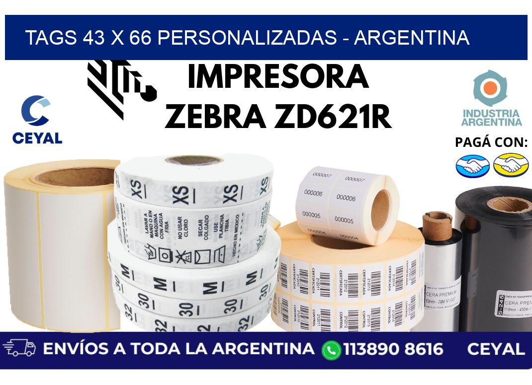 tags 43 x 66 personalizadas - Argentina