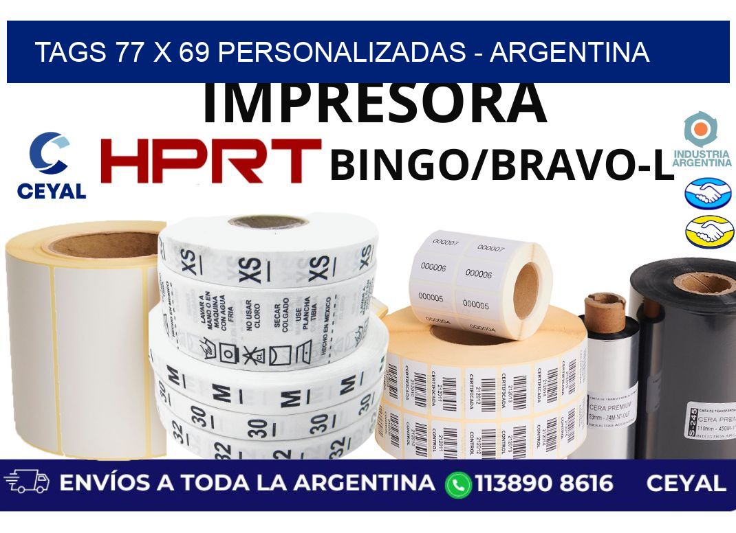 tags 77 x 69 personalizadas - Argentina