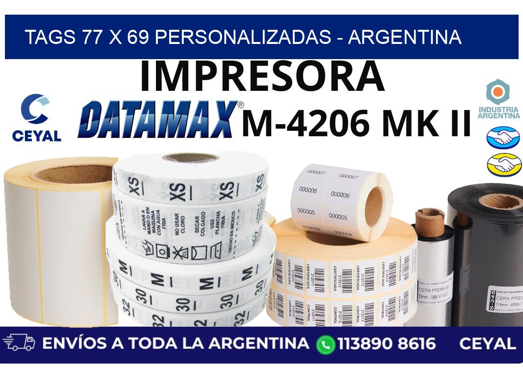 tags 77 x 69 personalizadas - Argentina