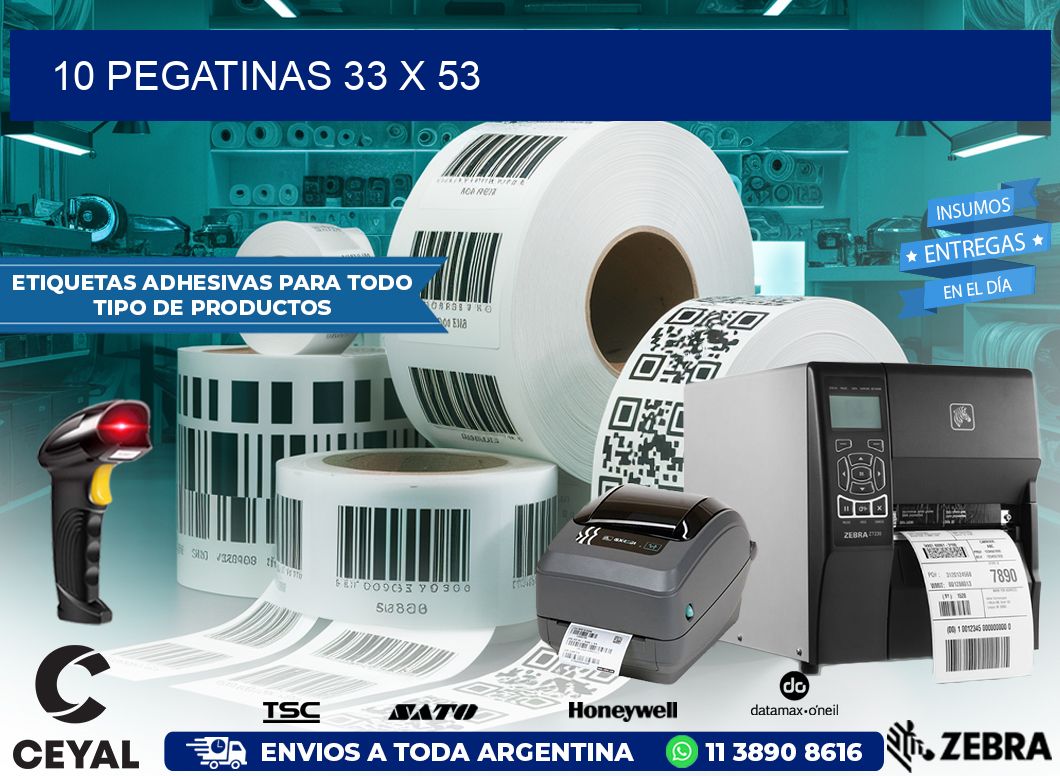 10 PEGATINAS 33 x 53