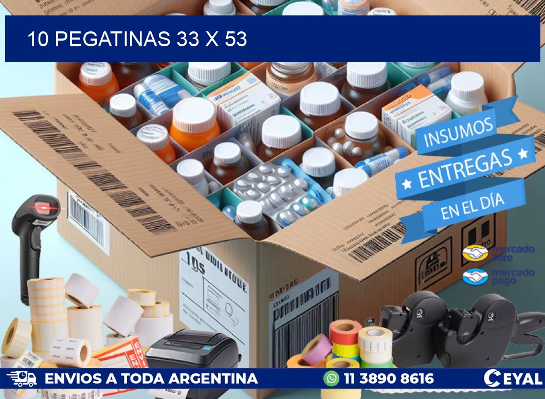 10 PEGATINAS 33 x 53