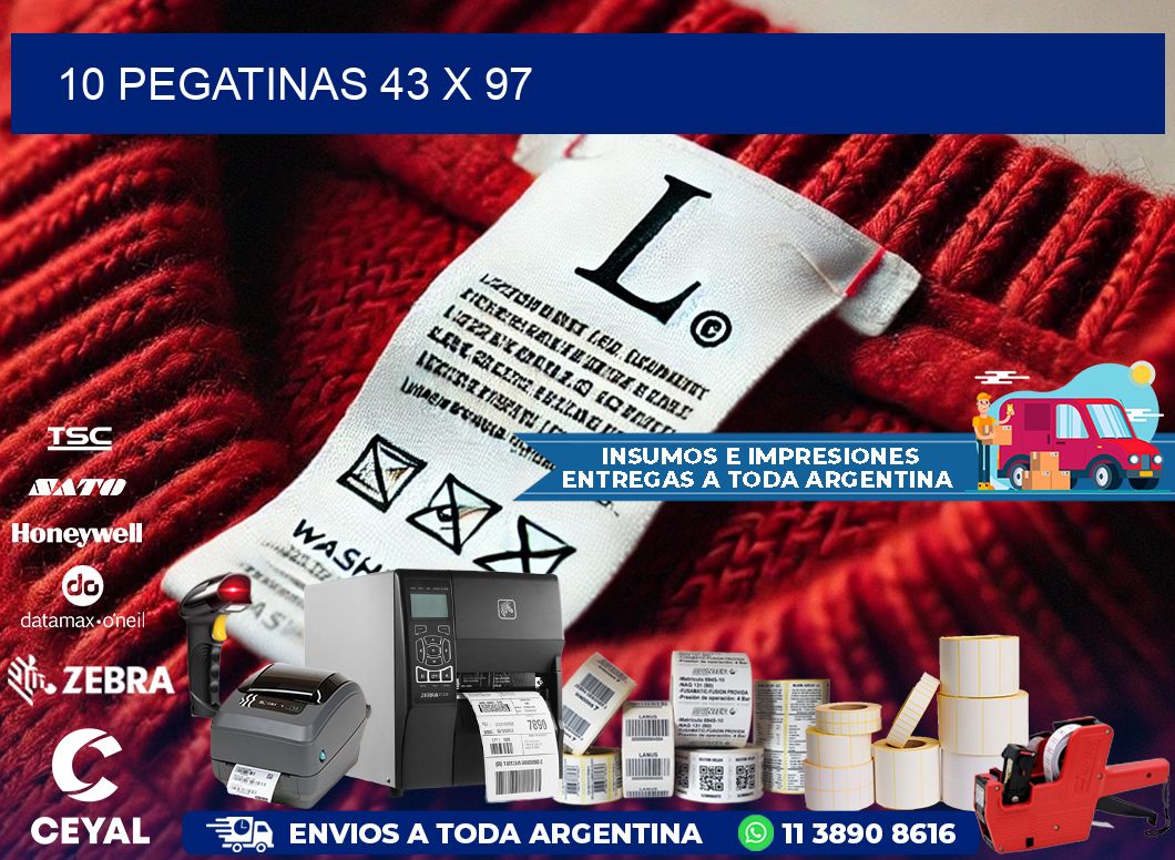 10 PEGATINAS 43 x 97