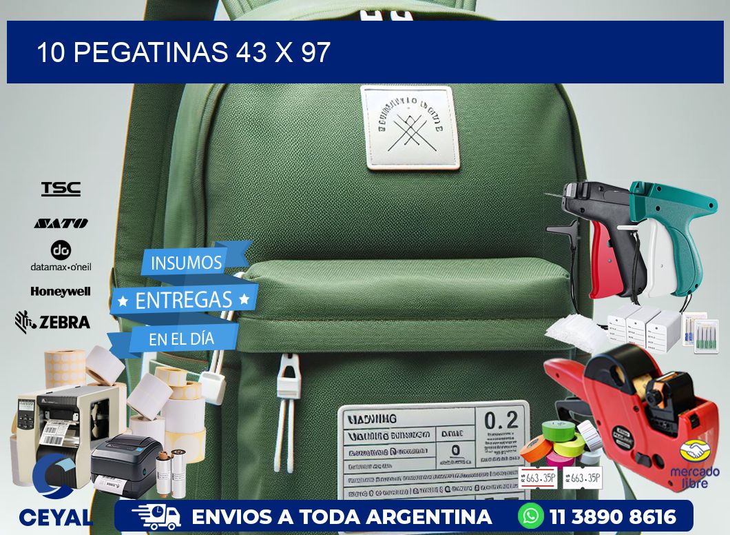 10 PEGATINAS 43 x 97