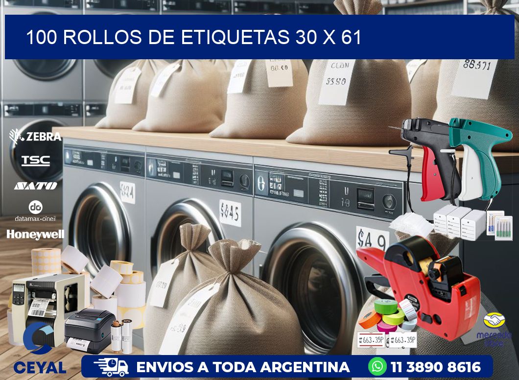 100 ROLLOS DE ETIQUETAS 30 x 61