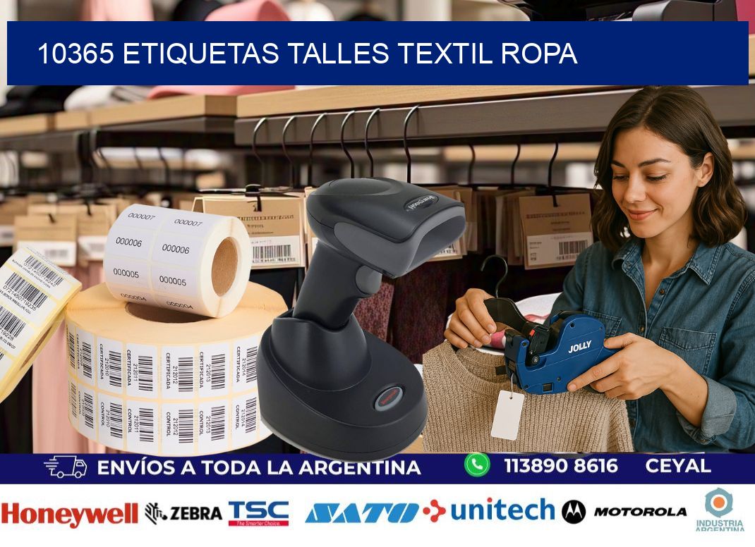 10365 ETIQUETAS TALLES TEXTIL ROPA