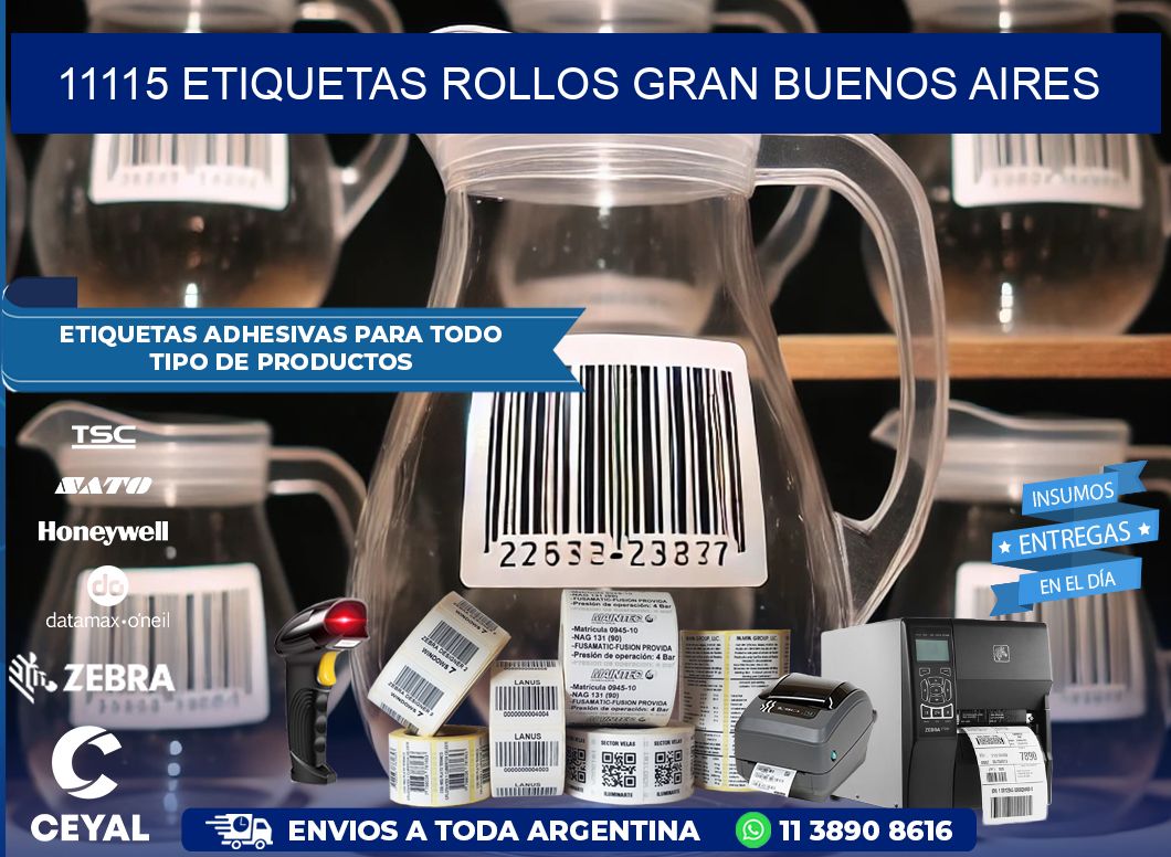 11115 etiquetas rollos GRAN BUENOS AIRES