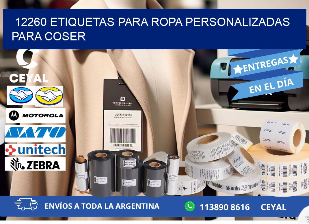 12260 Etiquetas para ropa personalizadas para coser