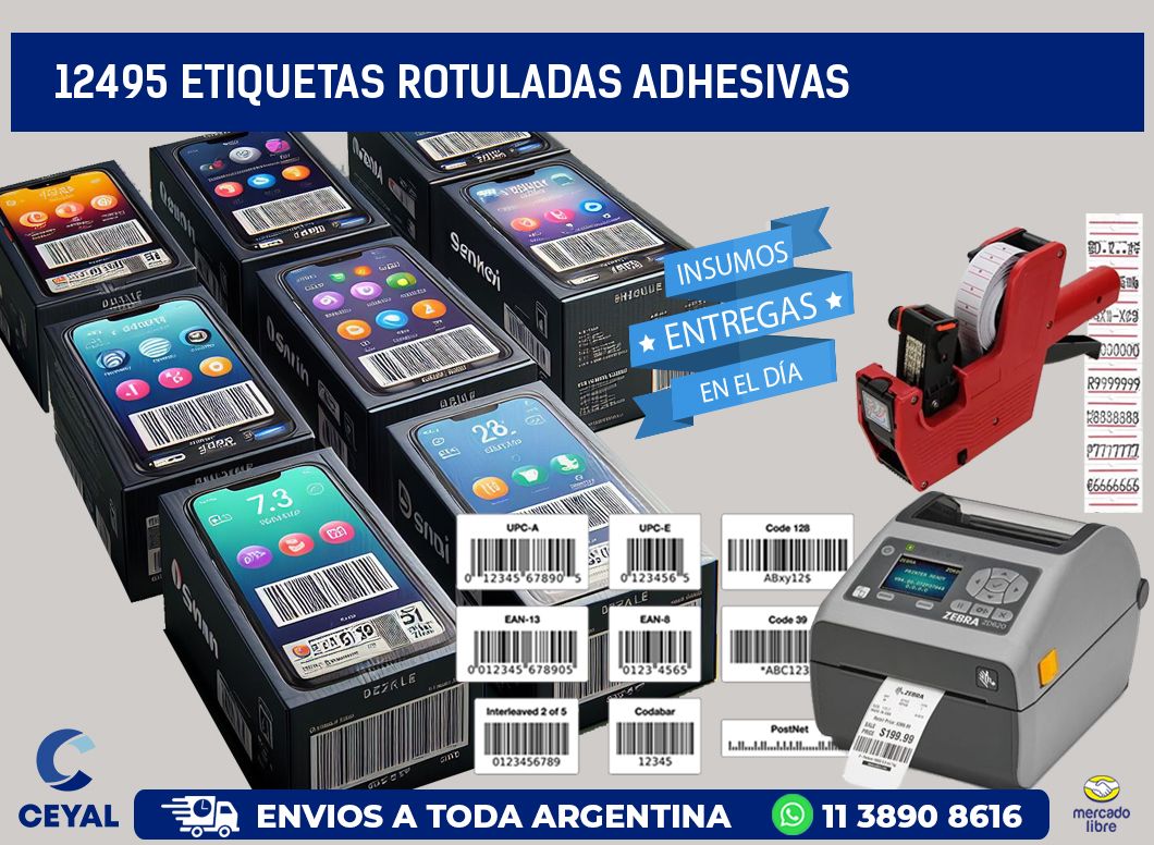 12495 etiquetas rotuladas adhesivas