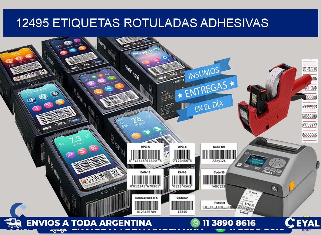 12495 etiquetas rotuladas adhesivas