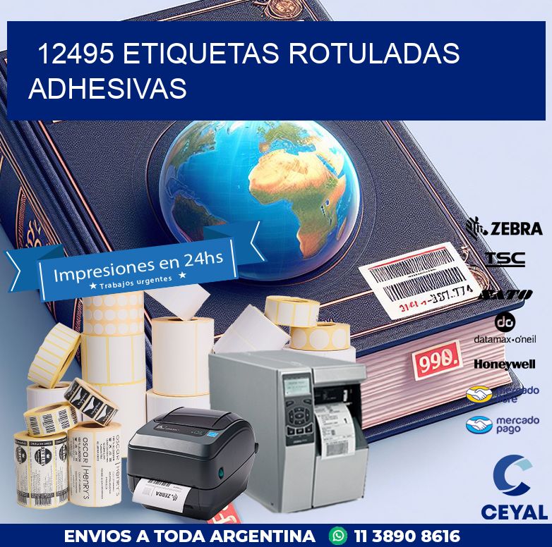 12495 etiquetas rotuladas adhesivas