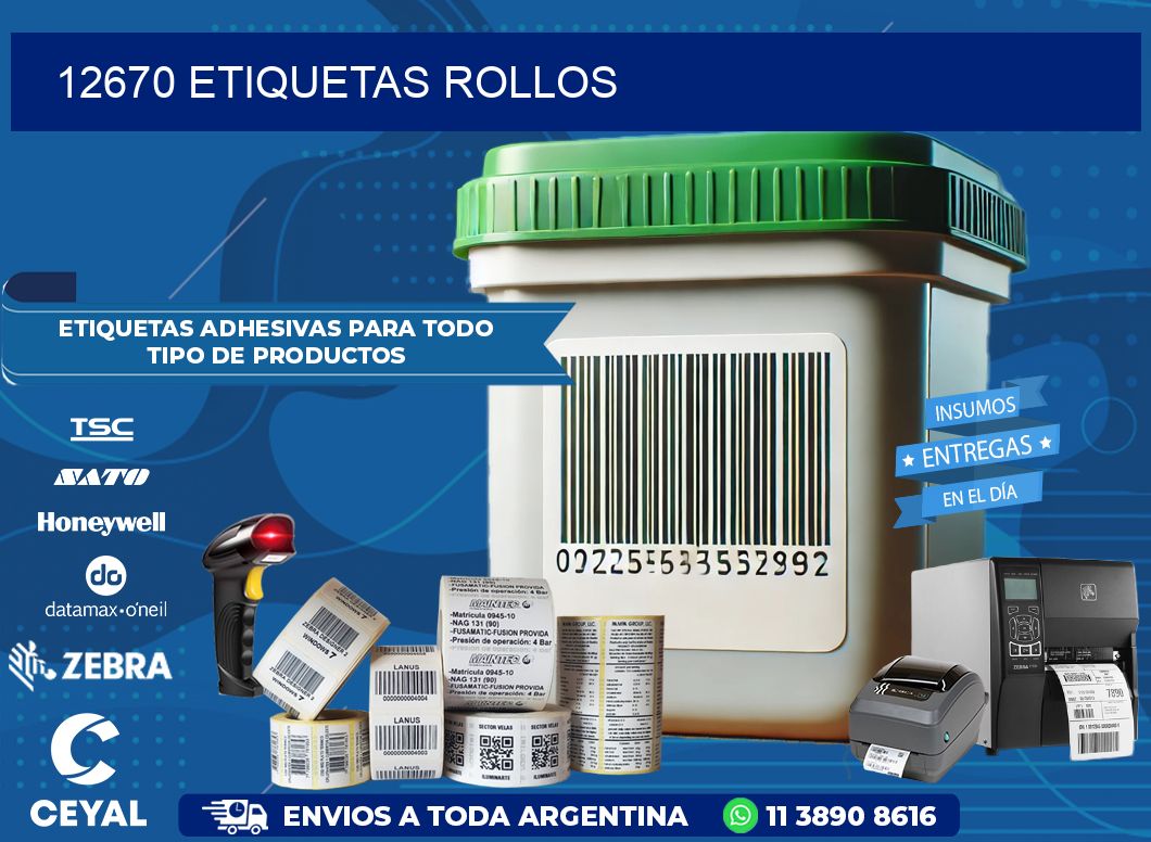 12670 etiquetas rollos