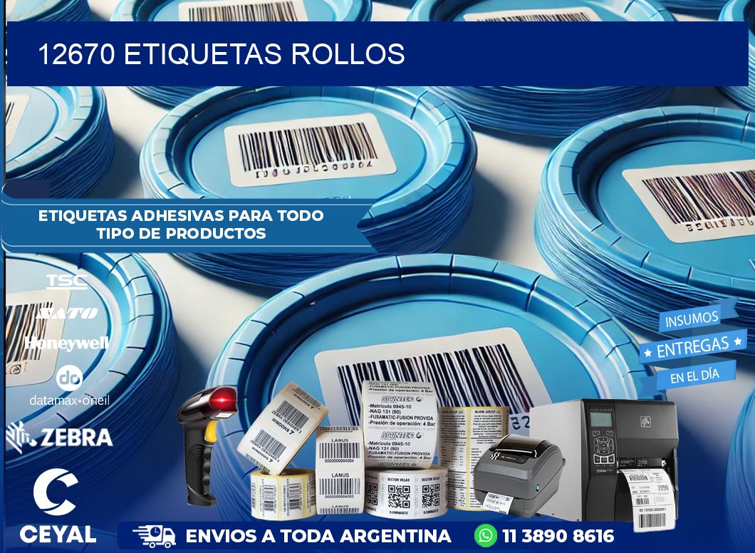 12670 etiquetas rollos