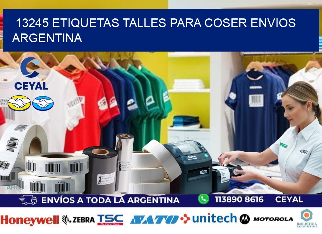 13245 ETIQUETAS TALLES PARA COSER ENVIOS ARGENTINA