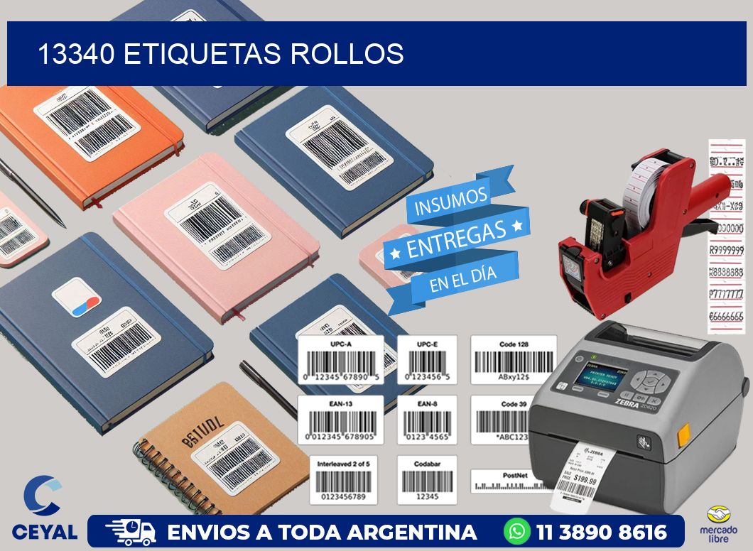 13340 etiquetas rollos