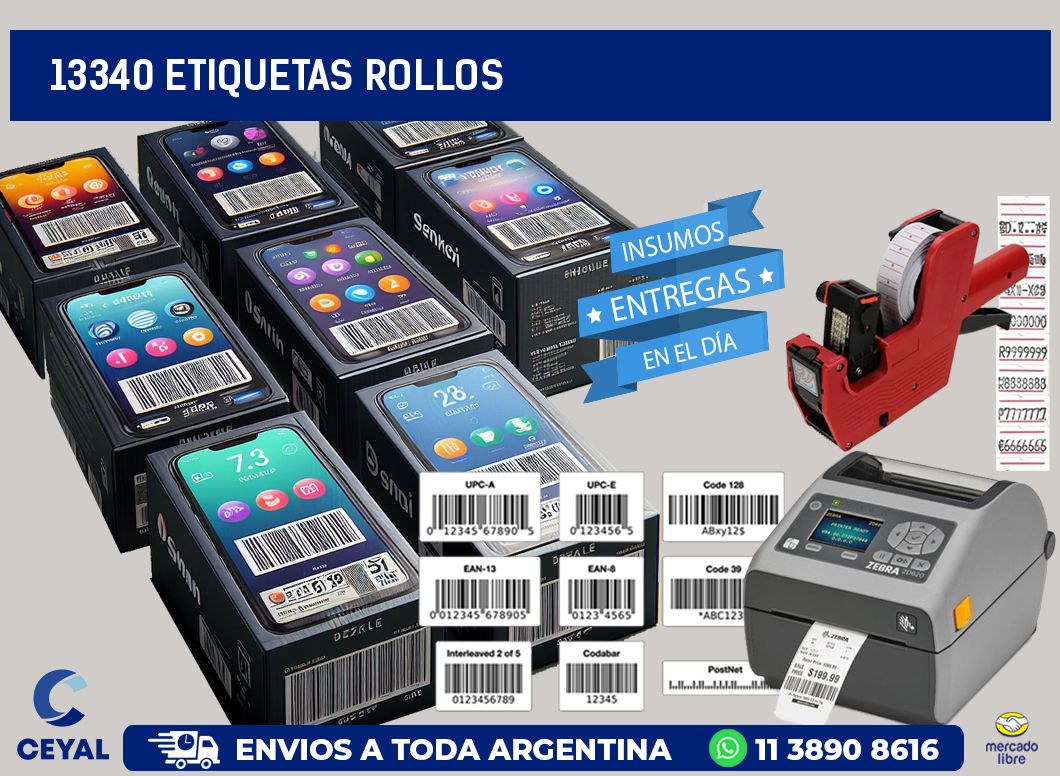 13340 etiquetas rollos