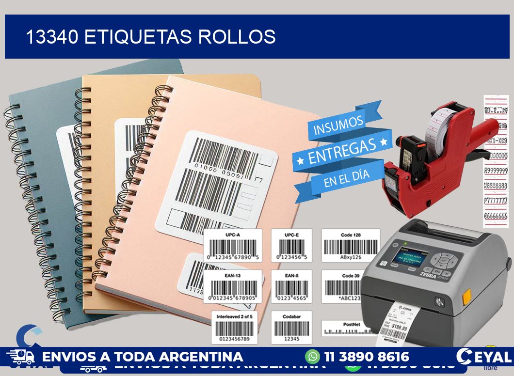 13340 etiquetas rollos