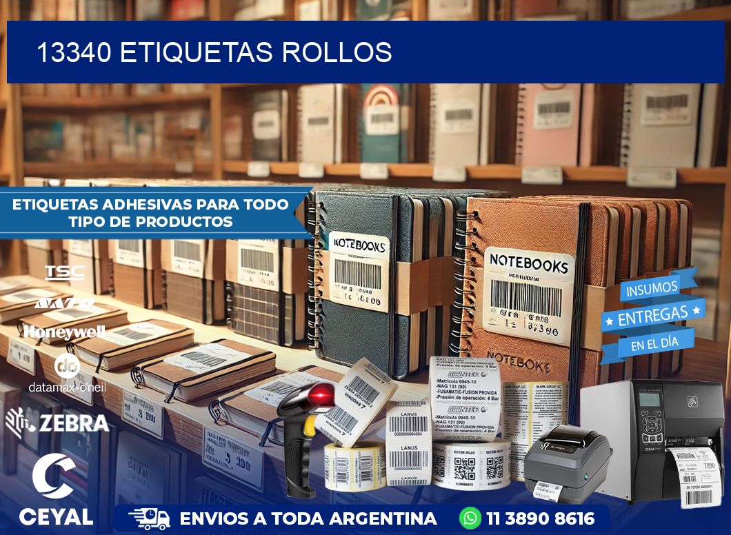 13340 etiquetas rollos