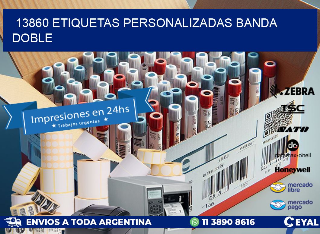 13860 Etiquetas personalizadas banda doble
