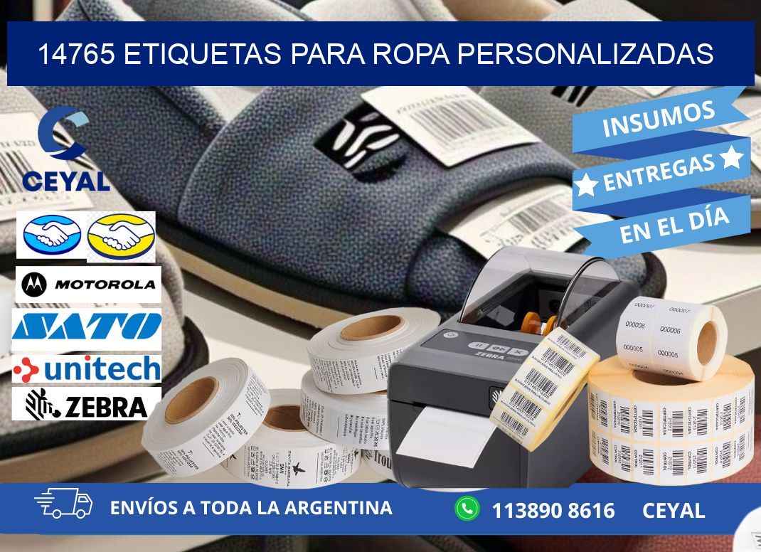 14765 Etiquetas para ropa personalizadas