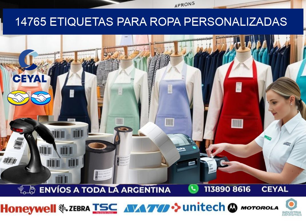 14765 Etiquetas para ropa personalizadas