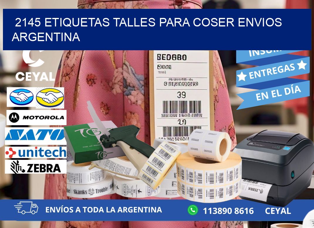 2145 ETIQUETAS TALLES PARA COSER ENVIOS ARGENTINA