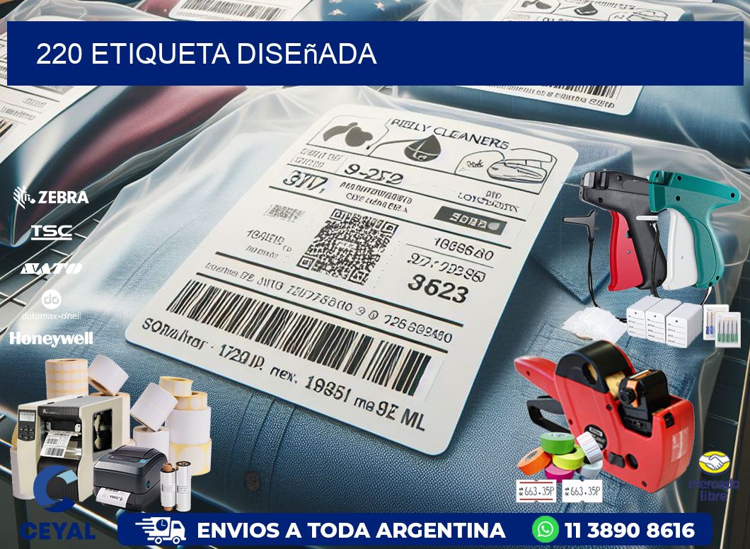 220 etiqueta diseñada