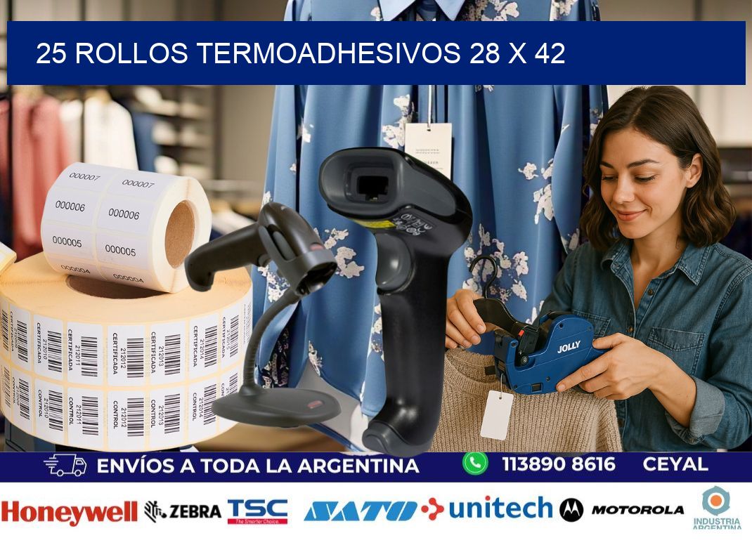 25 ROLLOS TERMOADHESIVOS 28 x 42