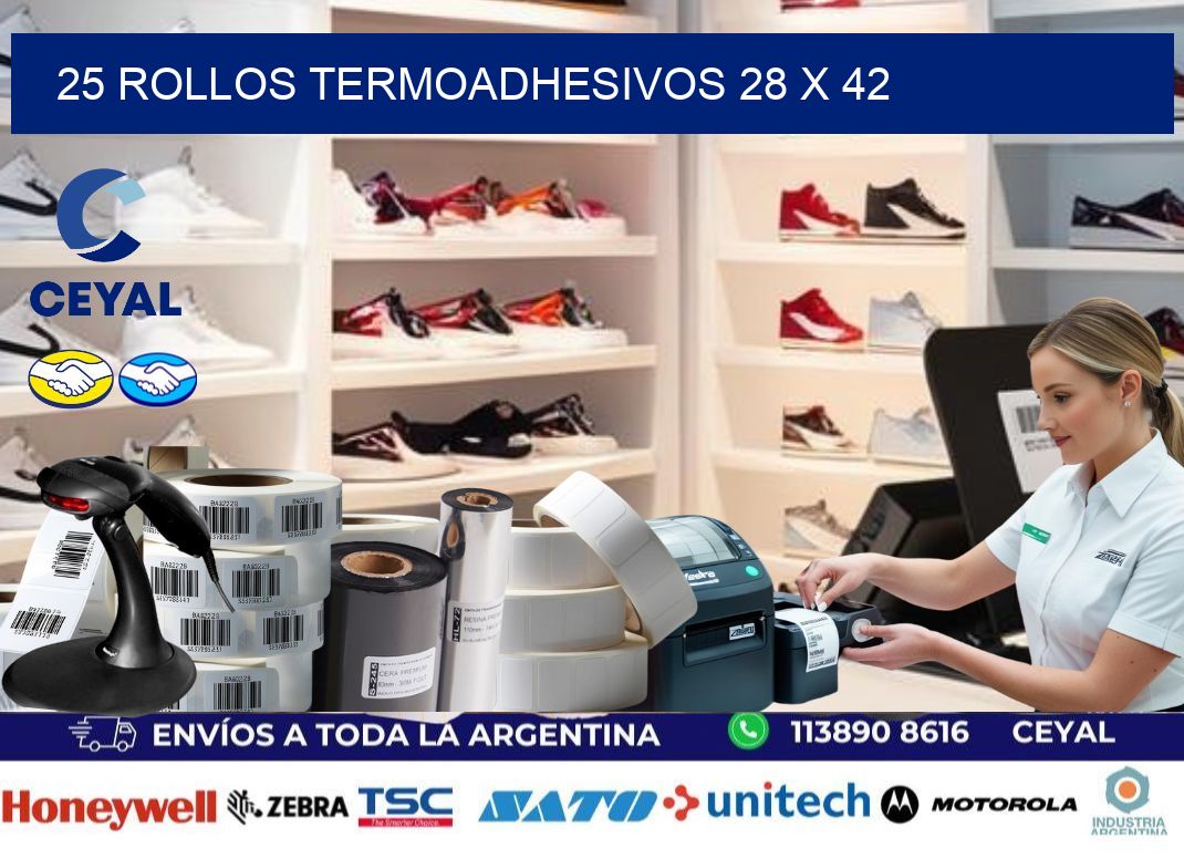 25 ROLLOS TERMOADHESIVOS 28 x 42