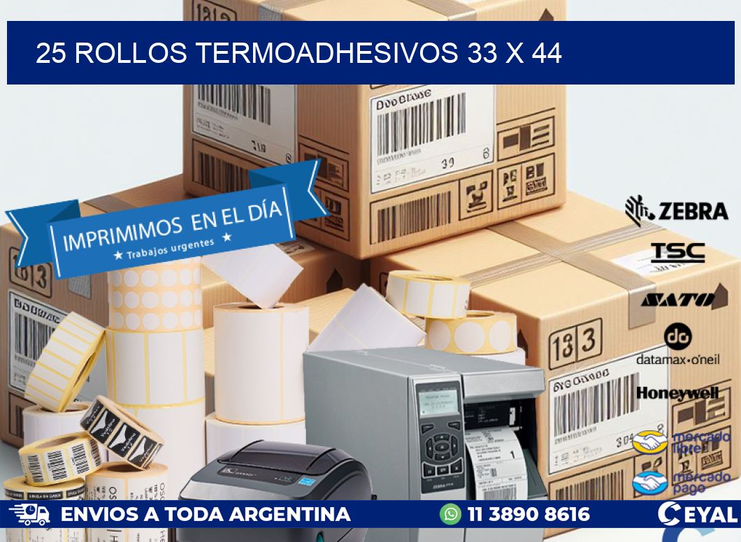 25 ROLLOS TERMOADHESIVOS 33 x 44