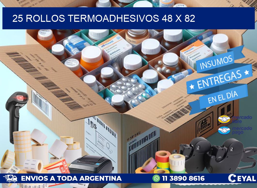 25 ROLLOS TERMOADHESIVOS 48 x 82