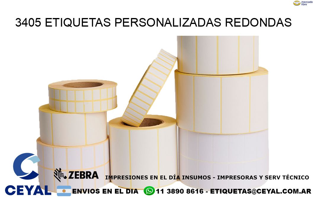 3405 Etiquetas personalizadas redondas