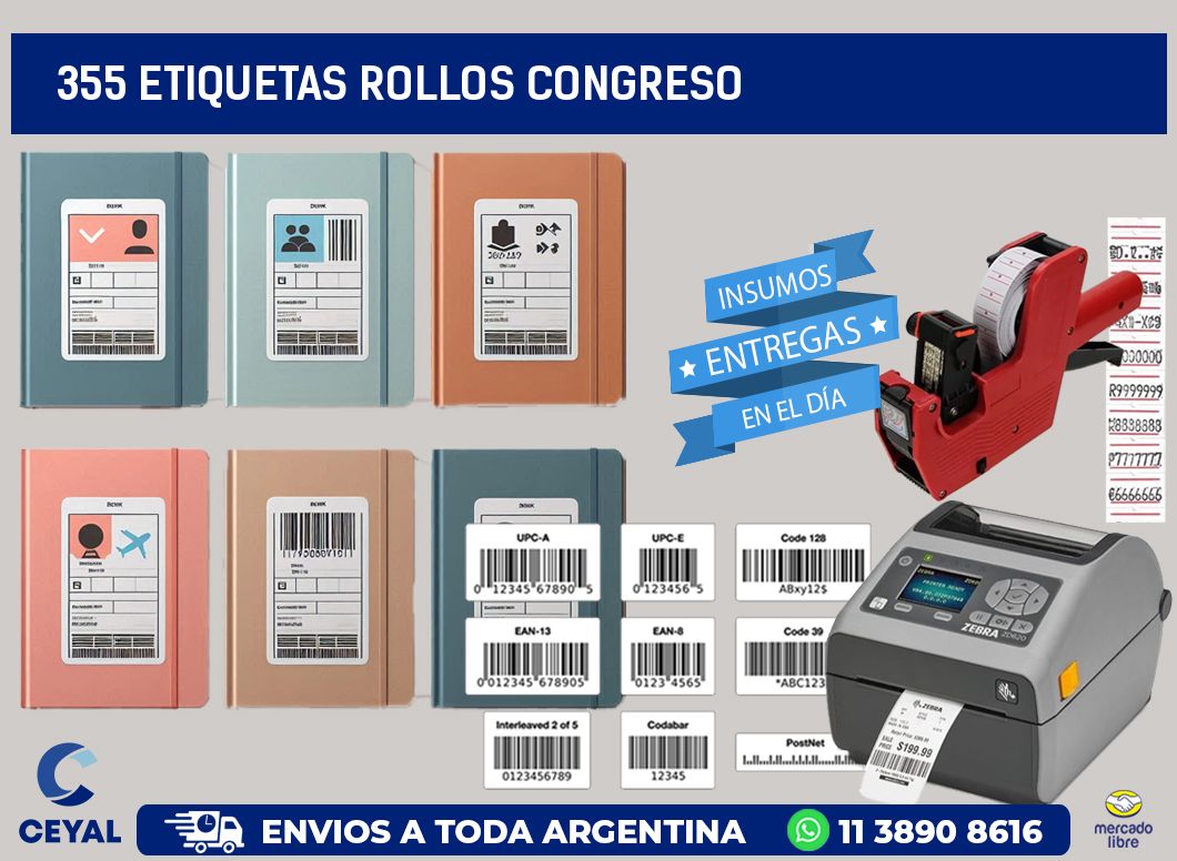 355 etiquetas rollos CONGRESO