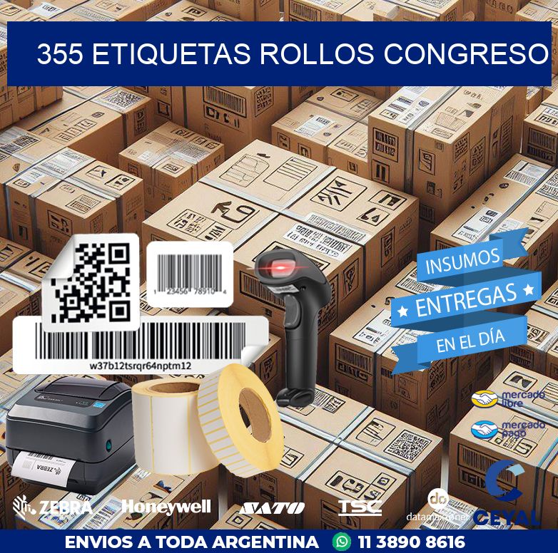 355 etiquetas rollos CONGRESO