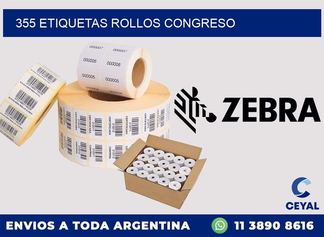 355 etiquetas rollos CONGRESO