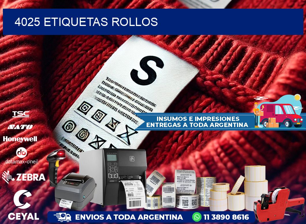 4025 etiquetas rollos
