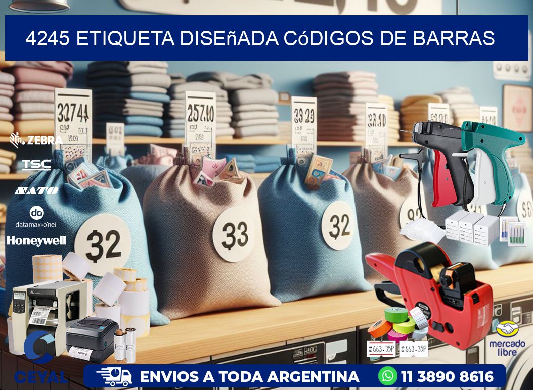 4245 etiqueta diseñada códigos de barras