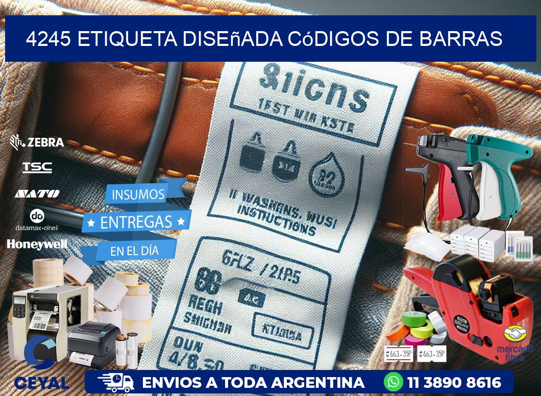 4245 etiqueta diseñada códigos de barras