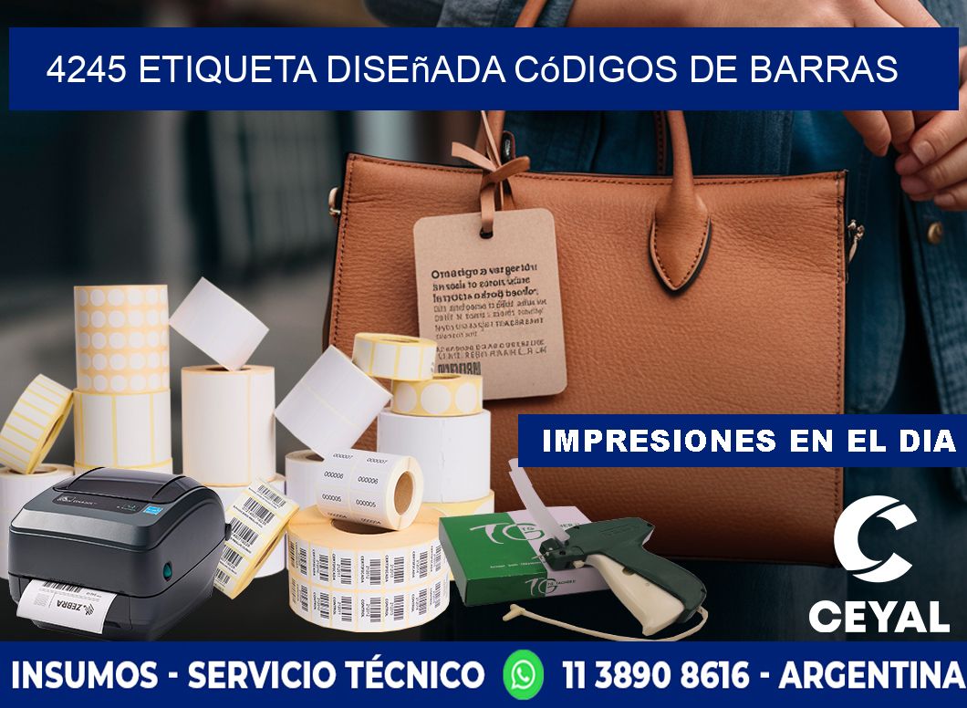 4245 etiqueta diseñada códigos de barras
