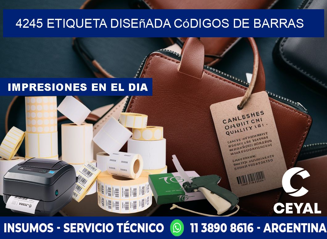 4245 etiqueta diseñada códigos de barras
