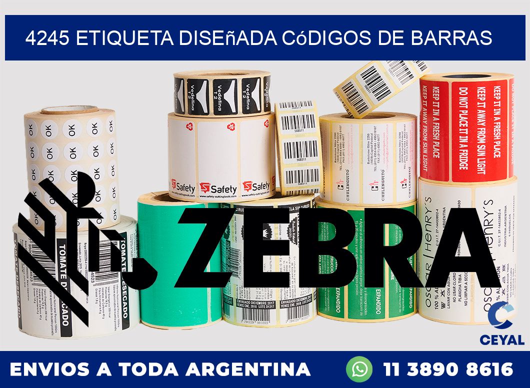 4245 etiqueta diseñada códigos de barras