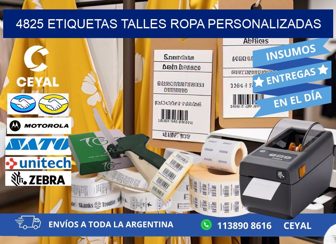 4825 ETIQUETAS TALLES ROPA PERSONALIZADAS