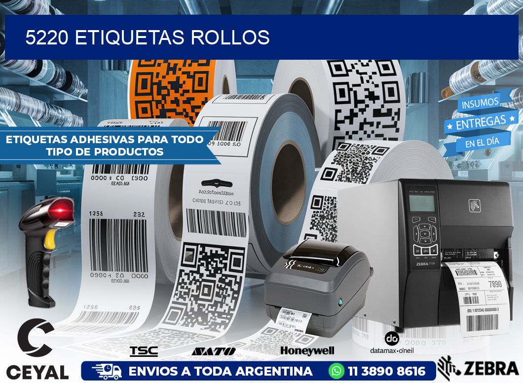 5220 etiquetas rollos