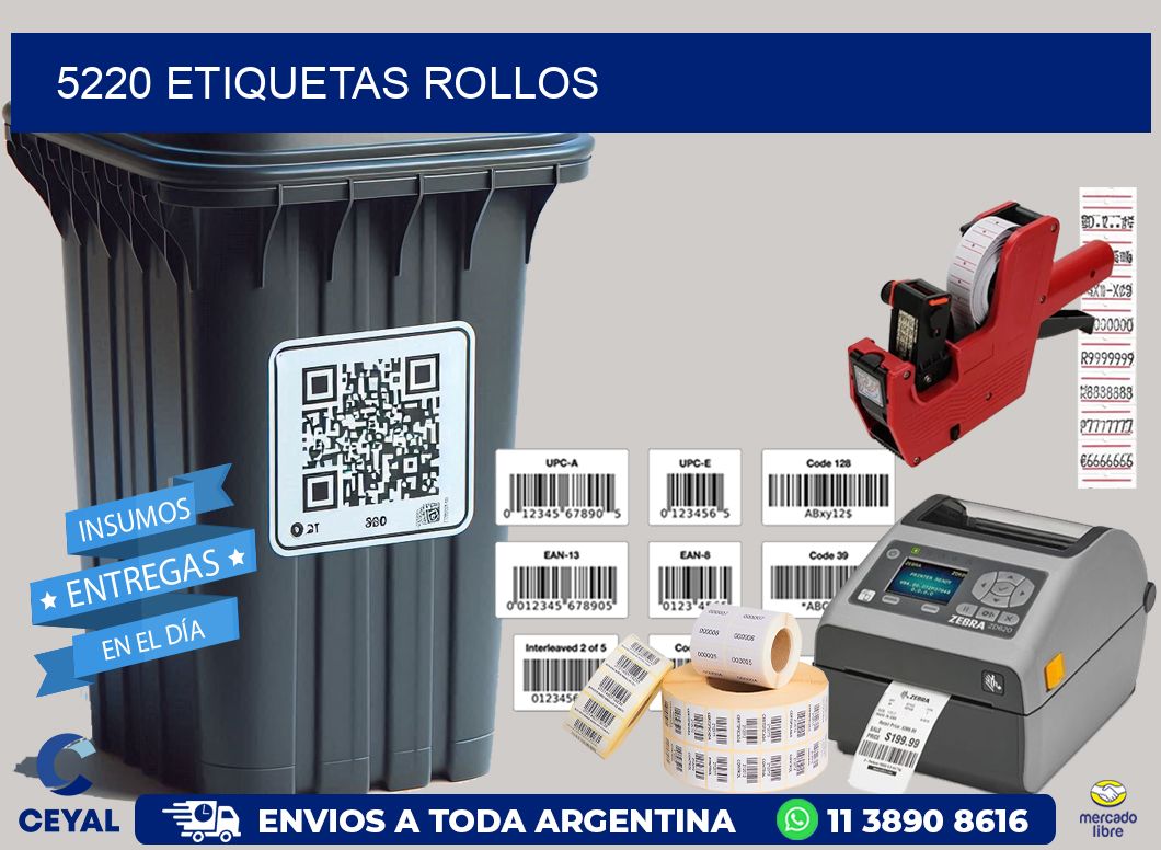 5220 etiquetas rollos