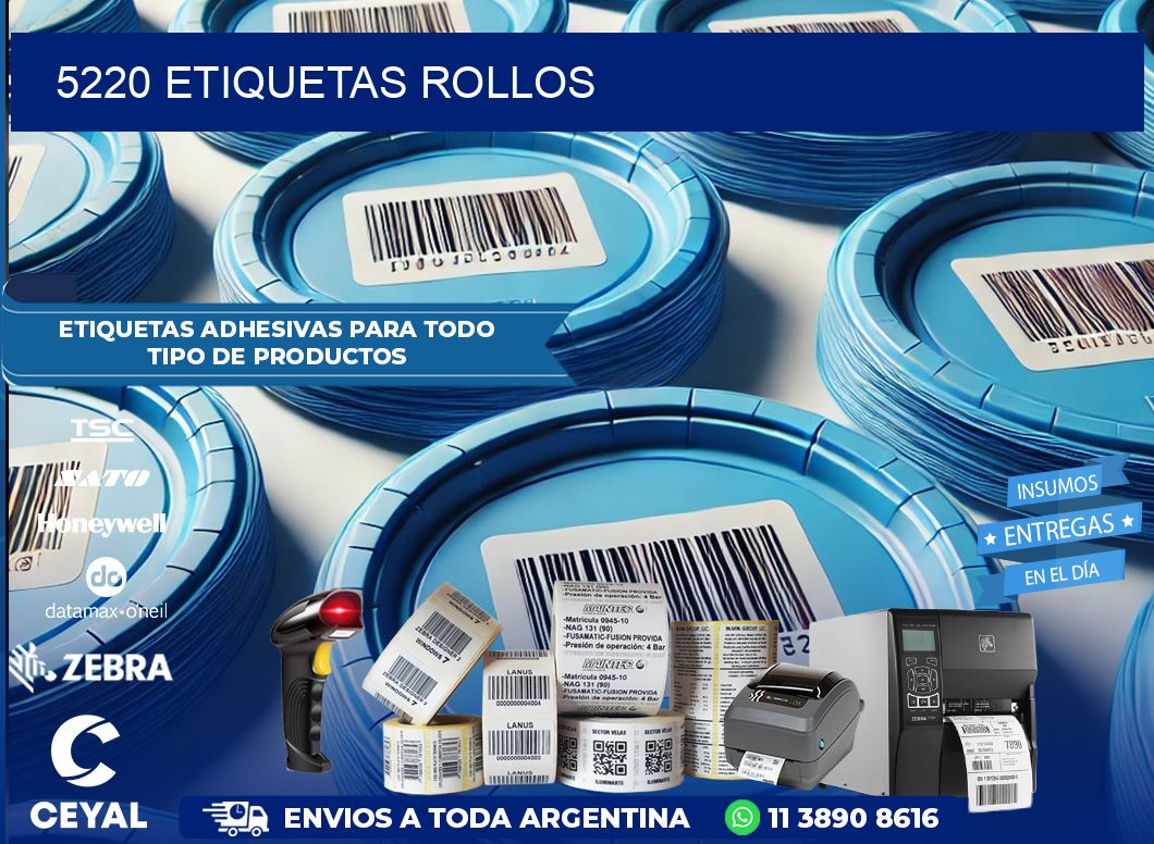 5220 etiquetas rollos